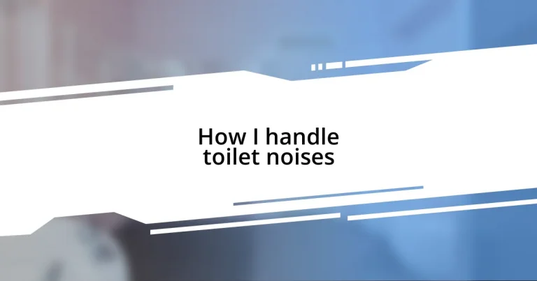 How I handle toilet noises