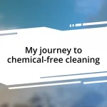 My journey to chemical-free cleaning