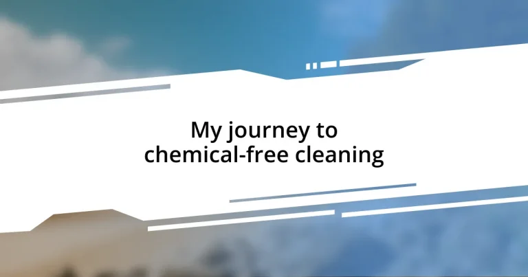 My journey to chemical-free cleaning