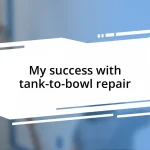 My success with tank-to-bowl repair