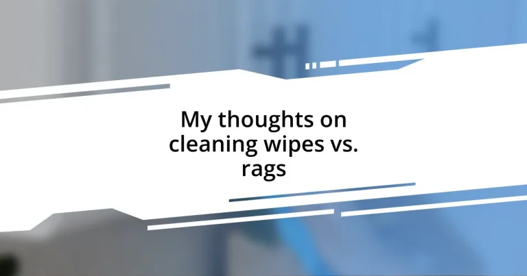 My thoughts on cleaning wipes vs. rags