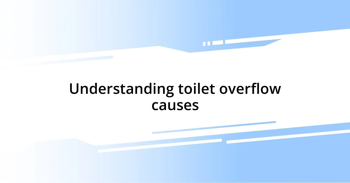 Understanding toilet overflow causes