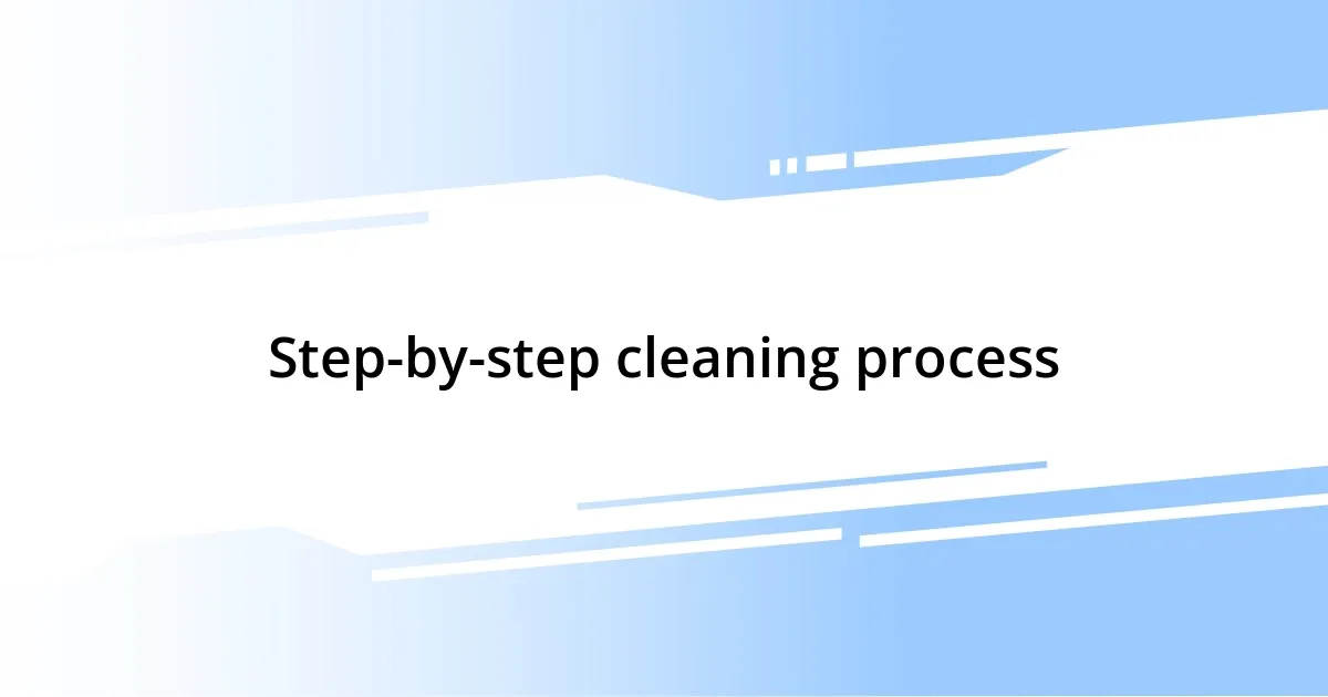 Step-by-step cleaning process