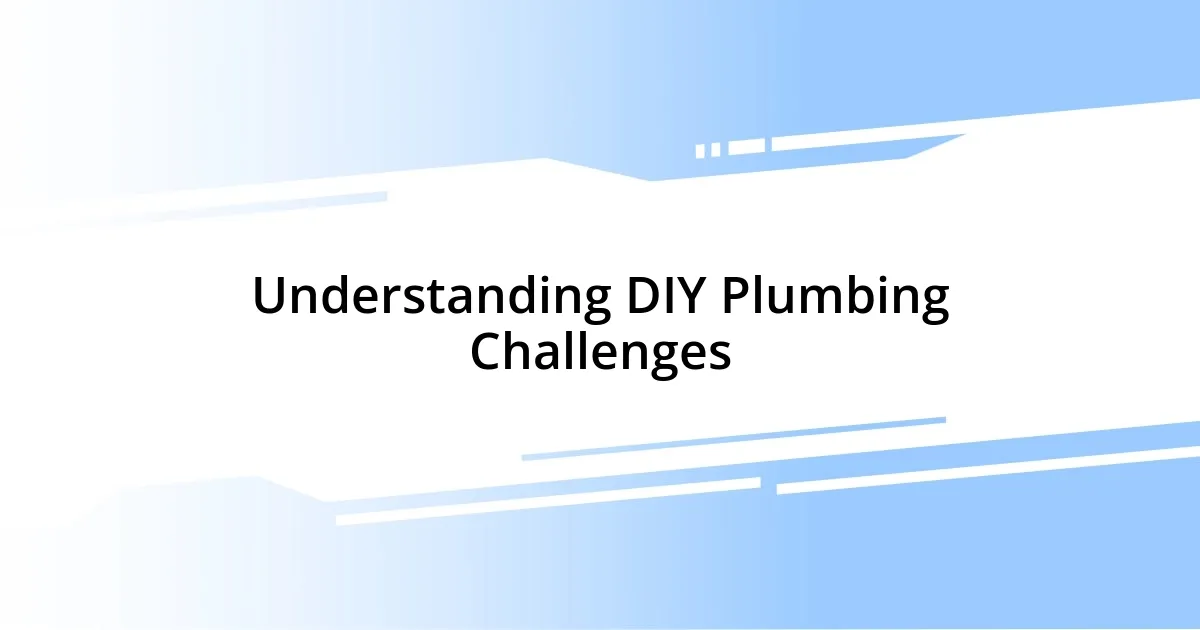 Understanding DIY Plumbing Challenges