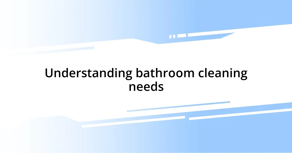 Understanding bathroom cleaning needs