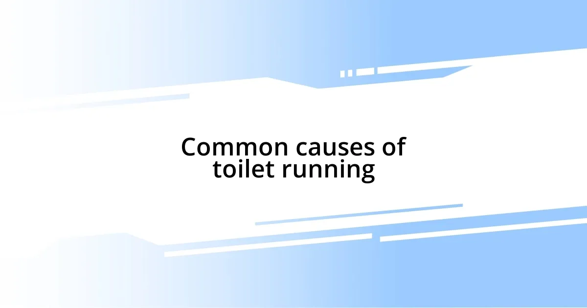 Common causes of toilet running