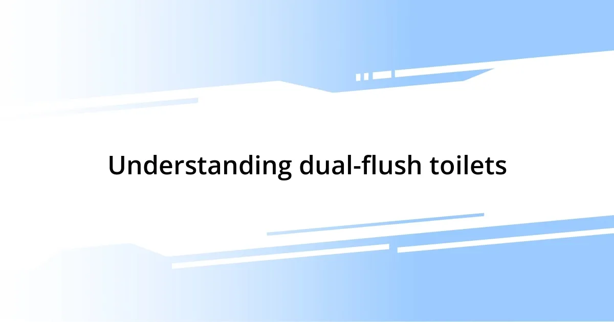 Understanding dual-flush toilets